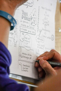 Wordcamp Nuernberg: Ich beim Sketchen. Foto: rotschwarz design