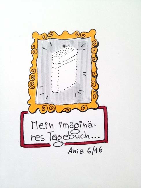 Tag 12. Tagebuch (Bild von einem Tagebuch auf dem KEIN Tagebuch drauf ist). Zeichnung und Foto: Ania Groß